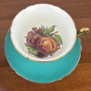 Vintage Shelley fine bone china summer fruit Gainsborough tea cup and saucer